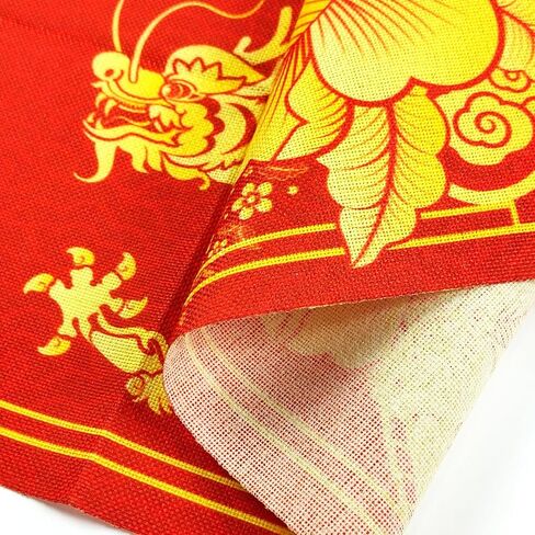 Chinese New Year Table Runner 70.8" x 13.8", 2025 Spring Festival Dining Table Decoration, Oriental Zodiac Dragon Table Runner for Asian Vietnamese Korea Japan Lunar New Year Celebrations in Saudi Arabia