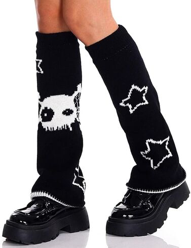 Leg Warmers Skull Leg Warmers Gothic Black Leg Warmers Star Leg Warmers in Kuwait