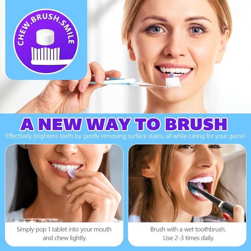 Purple Toothpaste Tablets,Flouride Free Toothpaste Tablets,Sensitive Toothpaste Tablets,Travel Toothpaste,Hydroxyapatite Toothpaste Tablets,Purple Whitening Toothpaste,(70PCS,Grape Flavors) in Kuwait