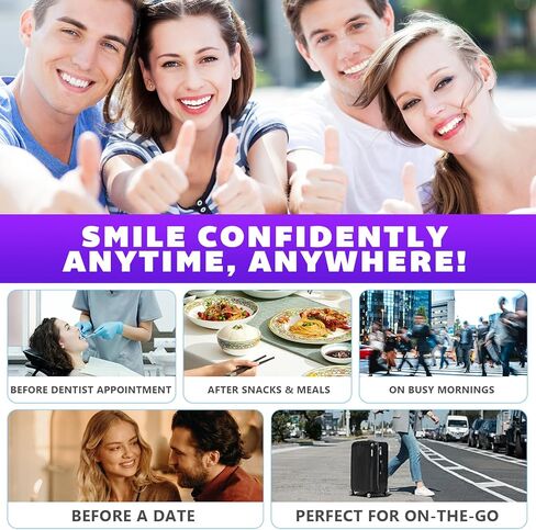 Purple Toothpaste Tablets,Flouride Free Toothpaste Tablets,Sensitive Toothpaste Tablets,Travel Toothpaste,Hydroxyapatite Toothpaste Tablets,Purple Whitening Toothpaste,(70PCS,Grape Flavors) in Kuwait