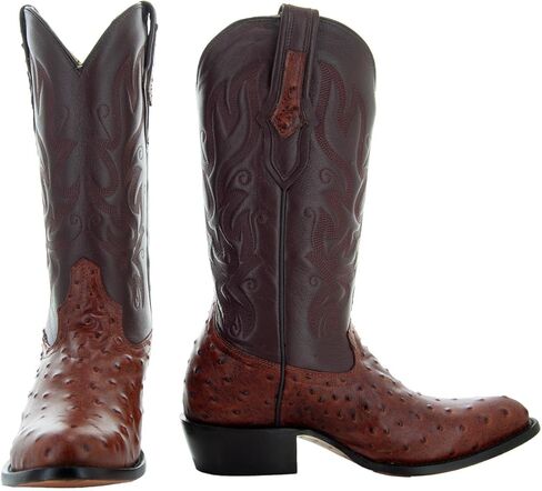 أحذية رعاة البقر Soto Boots للرجال بطباعة النعامة، أحذية رعاة البقر الرجالية بطباعة غريبة، أحذية غربية للرجال H7002 in Kuwait
