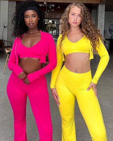 Molilove Women's 3 قطع التعرق مجموعة الدبابات أعلى سترة محصول السوستة وسروال الملاذ الطويل المسارات التمرين مجموعة الوردي المتوسطة in Kuwait