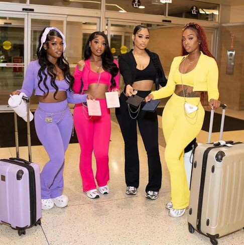 Molilove Women's 3 قطع التعرق مجموعة الدبابات أعلى سترة محصول السوستة وسروال الملاذ الطويل المسارات التمرين مجموعة الوردي المتوسطة in Kuwait