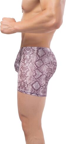 iKingsky Men's Snake Skin Pattern Long Leg Boxer Sexy Pouch Trunks Breathable Bulge Short Under Panties for Men in Saudi Arabia