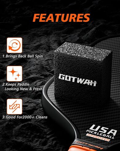 2-Pack Pickleball Paddle Eraser for Raw Carbon Fiber Paddles,Fast & Easy Pickleball Racket Rubber Eraser to Ball Residue, Stains, Minor Scratches for Restore Paddle Grit & Spin in Saudi Arabia