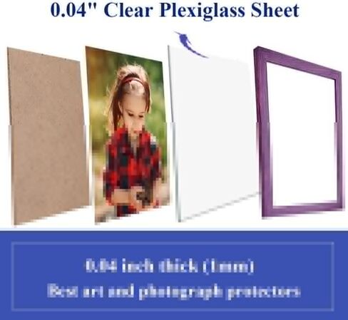 أوراق Plexiglass 12x12 (4 عبوات) - ألواح الحيوانات الأليفة للحرف اليدوية DIY ، والإطارات ، والعلامات ، والنوافذ ، وقمم الطاولة ، والرسم. ورقة زجاجية أكريليك متينة ، مثالية لحماة خدش الباب وحواجز الحيوانات الأليفة in Kuwait