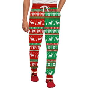 Arvilhill Mens Christmas Pajama Pants with Pockets Drawstring Elastic Waist Funny Holiday Graphic Pj Pant (S-3XL)