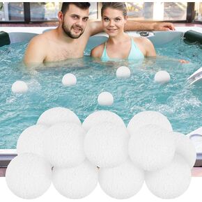 PAMASE 12 Pack Reusable Scum Eliminating Sponge Balls- Washable Oil Absorbing Floating Pool Filter Ball for Cleaning Hot Tubs Bath Center Bathtubs Slime and Grime