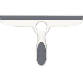 Shower Squeegee for Glass Doors, 10" Squeegee for Shower Glass, Shower Door Squeegee with Adhesive Hook for Window Cleaning, Shower Glass Squeegee for Tile Walls, Mirrors, Car-Pack of 1/Gray