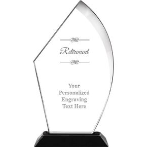 Customizable Acrylic Trophy, 11" Engraved Retirement Voyage Acrylic Award