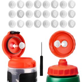 12pcs Dispensing Rubber Valves Compatible with Gatorade Water Bottle, Silicone Valve Replacement Lid for Gatorade GX 30oz & Squeeze Bottle 32oz Plastic Inserts & Screwdriver