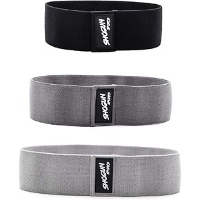 Hip Resistance Bands. Set of 3 Fabric Hip Bands for Glute Activation, Booty Exercises and Resistance Training. Fabric Resistance Bands for Legs and Butt with Carry Bag Included.