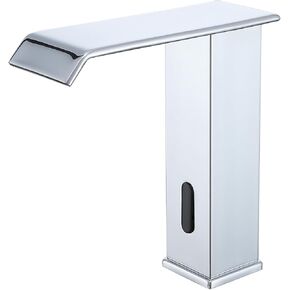 Touchless Bathroom Faucet,Automatic Faucet, Automatic Bathroom Faucet,Touchless Waterfall Bathroom Sink Faucet, Hands Free Bathroom Tap with Control Box and Temperature Mixer