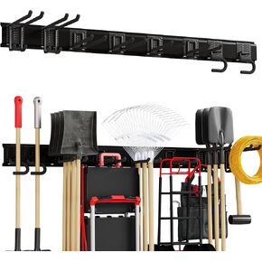 Garage Storage, Garage Organization, Wall Mount Garden Tool Organizer 8PCS Adjustable Metal Hooks