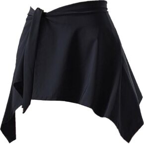 Tennis Athletic Yoga Skirt, One Piece Straps Yoga Ballet Tennis Jogging Skirts Short Skirt Cover Up (Black)