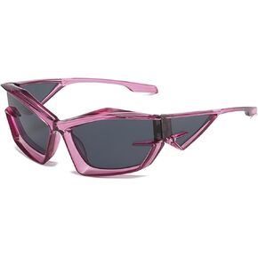 W&Y YING Y2K Sunglasses For Men Women Fashion Bat Trendy Futuristic Shields Wrap Around Sunglasses Cool Sports Glasses