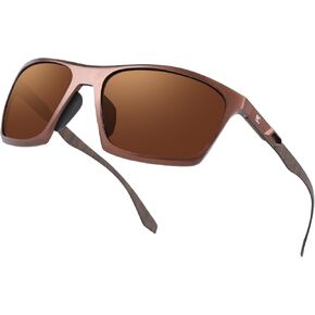 BIRCEN Men Sunglasses Polarized UV-Protection: Wrap Around Black Sport Shades for Mens Driving Fishing Golf