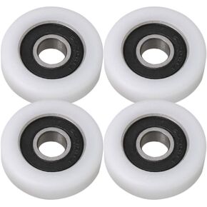 BQLZR 36x10x10.5mm White 6000ZZ Bearing Flat Ball Bearing Guide Pulley Wheels Roller 97KG Load Bearing Furniture Pulley Pack of 4