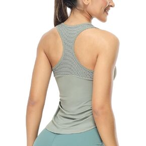 icyzone Racerback Workout Tank Tops for Women, Breathable Quick Dry Gym Athletic Yoga Exercise Running Shirts