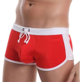 Mens Swimwear Short Swim Trunks with Drawstring Sexy Low Rise Swim Briefs