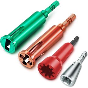 Wire Twister Tool for Drill 4 PCS Wire Nut Twister, 3 Way/ 5 Way Dril Wire Twisting Tool, Wire Cap Twisting Tool with 6mm Hex Shank, Wire Twister Wire Connector for Electrical Power Drill