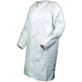 MAGID CC1114M EconoWear Tyvek Disposable Lab Coat, Medium, White (Case of 50)