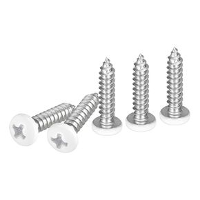 #7x1 Silver Screws - 50Pack - 304 Stainless Steel Pan Head Phillips Sheet Metal Screw Self-Tapping Screw Wood Screws Screw