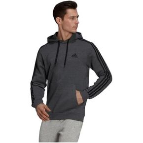 Adidas 3-Stripe Fleece Hoodie (Medium) Black