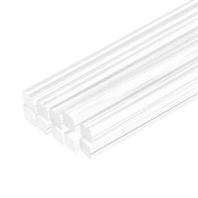 MECCANIXITY 10pcs Acrylic Square Rods 3/20" x 12" Clear Acrylic Dowel Rods Sticks Acrylic Plastic Sticks Strip for DIY Crafts Lighting Gardening Decorations - 4mm x 300mm