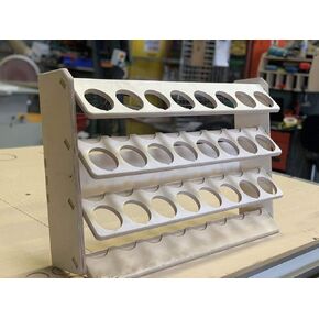 Factory Crafts Spray Can Lube Holder Organization Storage Rack Wood Shelf Case Organizer 24-Slot Plywood
