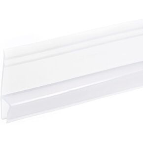 METALLIXITY Glass Door Seal Strip (78.74"), Drip Rail (3/4") Fit for Glass (1/4") H Type Frameless Door Sweep - for Bathroom, Office