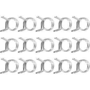 uxcell 15Pcs 11mm/0.43inch Inner Dia Double Wire Spring Hose Clamp, Stainless Steel Adjustable Spring Clips for Hose Fuel Line Silicone Tube Water Pipe Air Pipe