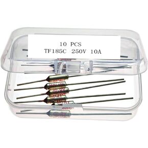 TF185C, TF185 Fuse, RY 185C, 250V 10A TF185C, TF185C Fuse, 185C 10A 250V, Metal Thermal Temperature Fuse RY185 185 ℃ suitable for Power Quick Pot Multi Cooker Y6D-36 (10 pcs)
