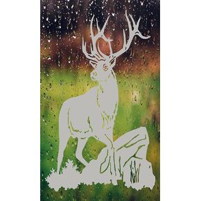 Deer Mountain Front Door Window Decal Hunting Gun Cabinet Etched Glass Vinyl Decal