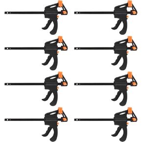 4 Inch Bar Clamps for Woodworking, 8 Pack Quick Grip Clamps Trigger Clamp One Handed Ratchet Clamp, Mini Small Bar Clamp for Craft