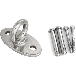 heyous 304 Stainless Steel Fixed Base 80x39x44mm Load Bearing Swing Hooks Accessories Suspension Straps Trainer Ceiling Mounting Bracket for Yoga Sling Ring Resistance Trainer Battle Rope