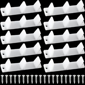 Jetec 10 Pcs Plastic Sliding Closet Door Guide Floor Bottom Guide Track Floor Mount Guide Bypass Door Floor Guide 4-3/16, White(10 Pieces)