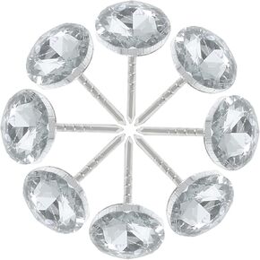 Bokwin 100pcs مسامير منجزة من مجازي كريستال الماس 25 ملم تنجيد كريستال واضحة دبابيس دبابيس دبابيس لأريكة DIY الأثاث الأثاث الجدار in Kuwait