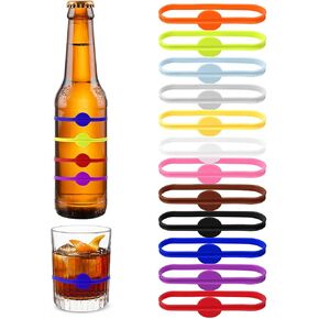 cobee 24 Pcs Drink Markers, Wine Glass Markers Cup Charms Water Bottle Charms, Silicone Drink Glass Markers Wine Bottle Tags for Bar Parties Champagne Stem Glasses, or Families