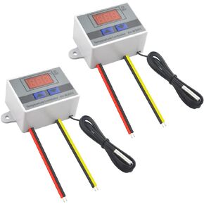 XINGYHENG 2 Pieces XH-W3001 DC 12V 120W 10A Microcomputer Digital Temperature Controller Digital Display Thermostat Control Switch and NTC 10K Thermistor Sensors Digital Temperature Probe (12)