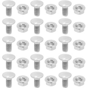 100 Sets M6x12 Carriage Bolts and Nuts Round Head Square Neck Galvanized Steel Bolts Cup Flange Nut for Machinery Industry Home Appliance Repairing
