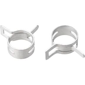 uxcell Spring Band Type Clamp 21mm Inner Dia Fit 22-23.5mm OD Hose Fuel Line Silicone Tube Clips Clamp Silver Manganese Steel 5Pcs