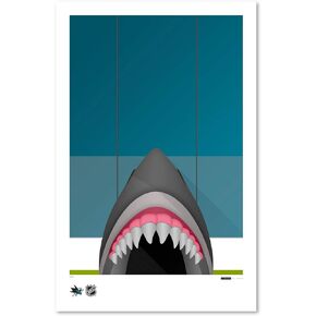 San Jose Sharks Minimalist SAP Center NHL Art Poster Print by S. Preston - Living Room Home Wall Decor, 11" x 17" Unframed Artwork