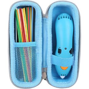 Mchoi Shockproof Carrying Case Suitable for 3Doodler Start+ Essentials (2023) 3D Pen Set for Kids, Organizer Holders for 3D Printing Pen, Plastic Refill Blister and USB Charger, Case Only