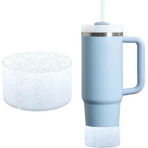 GeeRic Protective Glitter Silicone Boot, Anti-Slip Bottom Sleeve Cover Compatible with Stanley Quencher/12oz - 40 oz Hydroflask Bottles