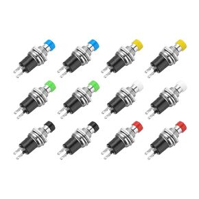 MECCANIXITY Set of 12 1A 250V AC 7mm Mini Momentary Push Button Switch SPST NO Switch Button with Soldering Foot for Electronic Devices