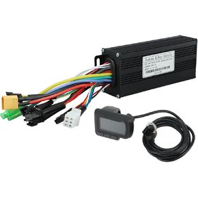 Fockety 3 Mode Controller, 36V 48V 1000W-1500W 35A Brushless Controller with LCD Display, Electric Controller Conversion Kit for 22.2mm Handlebars,