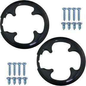 2PCS Mountain Bike Wheel Passport Disc Cover Cycling Accessories Bicycle Chain Protection Ring 42/44 Teeth Universal Bore 7.40CM Outer Bore 10.1CM Dual Purpose Black