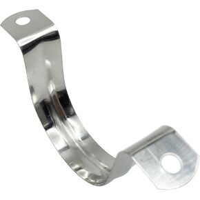 2 inches Rigid Pipe Two Hole stainless steel U-shaped pipe card Tension Clips 304 Stainless Steel Heavy Duty Pipe Fasten Holder-Secures Conduit Silver, 20Pcs(50MM)
