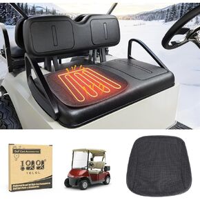 10L0L Heated Golf Cart Seat Covers with Non-Slip - Heating Seat Pad for Yamaha EZGO Club Cart with Fast Heat Three-Speed Heating Temperature Adjustment and Automatic Shut-Off Black